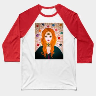 Red head wiccan witch Baseball T-Shirt